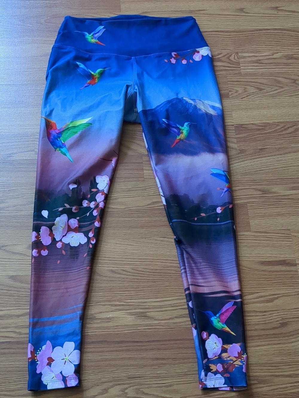 Third Eye Threads Hummingbird & Cherry Blossom Zen Yoga Pants